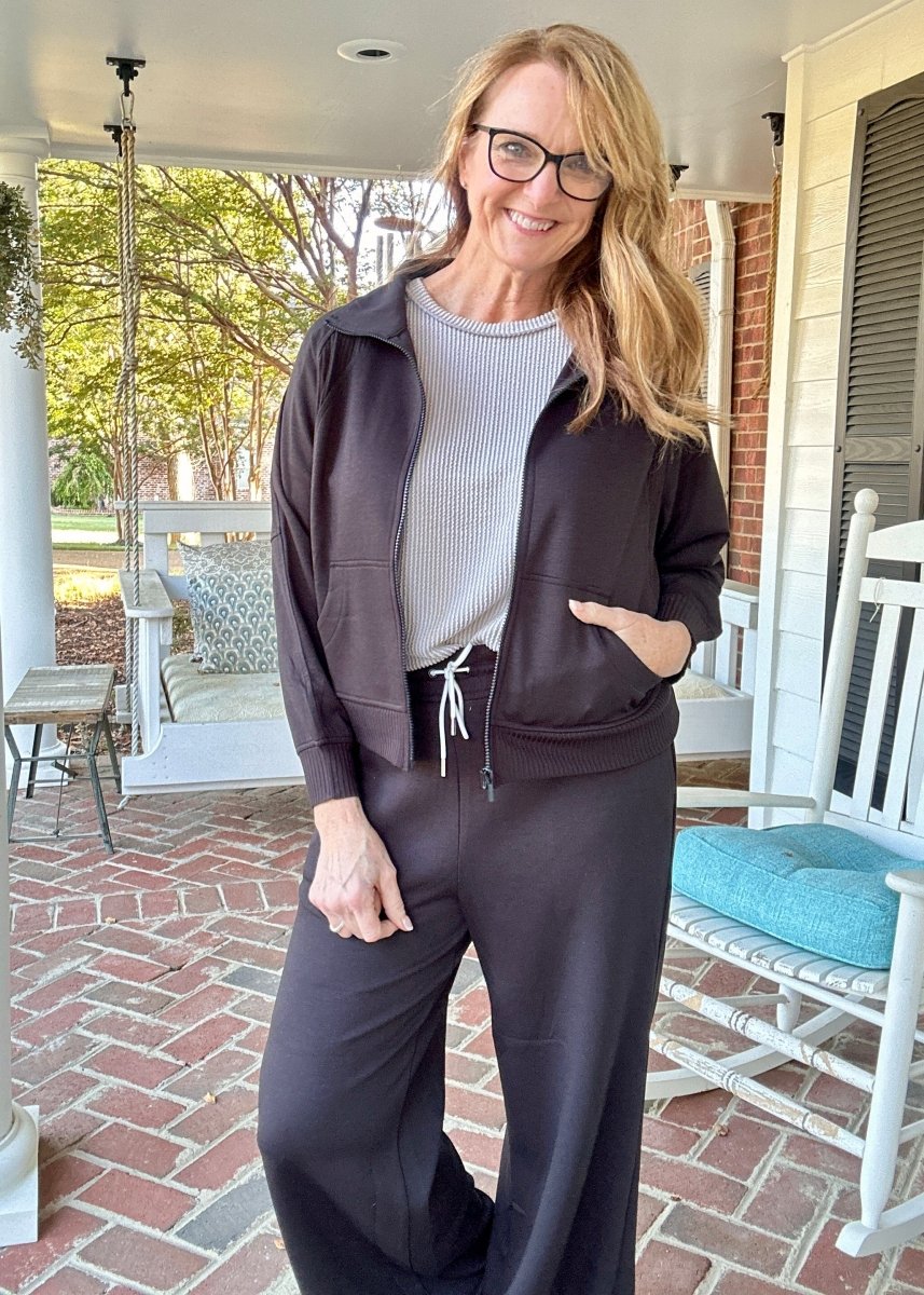 Scuba Full Zip Jacket - Black | Zenana - Jacket - Jimberly's Boutique - Olive Branch - Mississippi