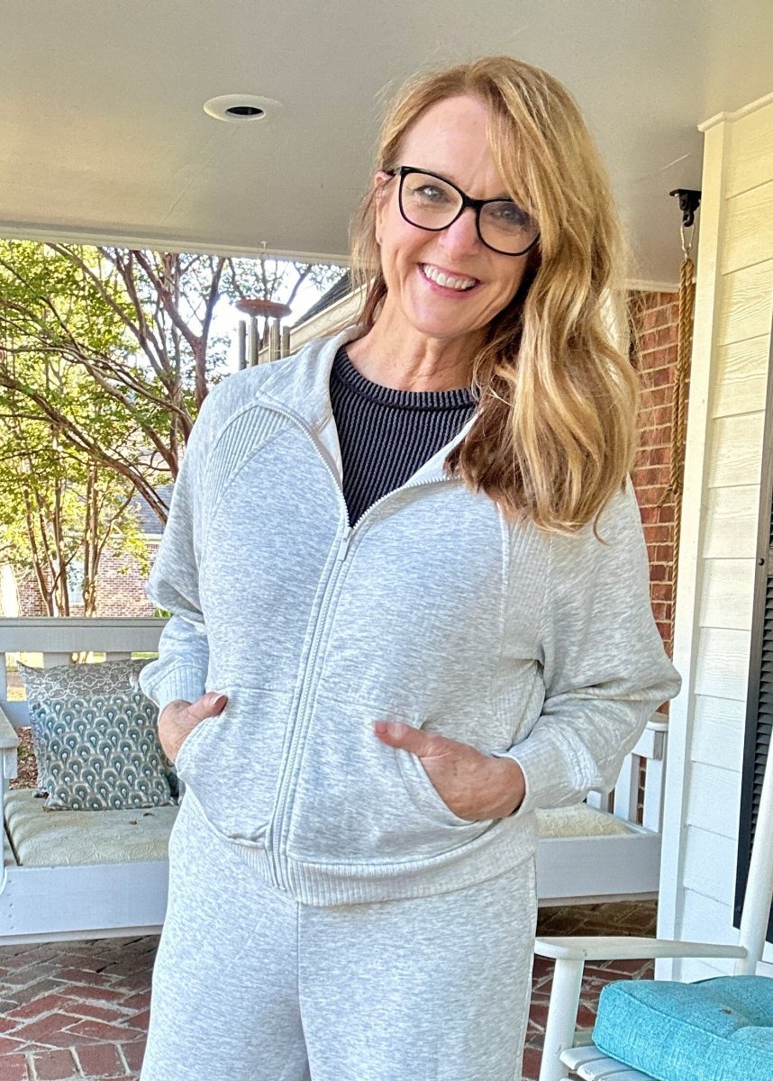 Scuba Full Zip Jacket - Heather Grey | Zenana - Jacket - Jimberly's Boutique - Olive Branch - Mississippi