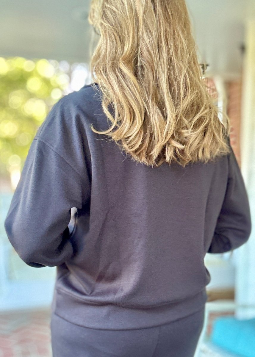 Scuba Half Zip Pullover - Black | Zenana - Casual Top - Jimberly's Boutique - Olive Branch - Mississippi