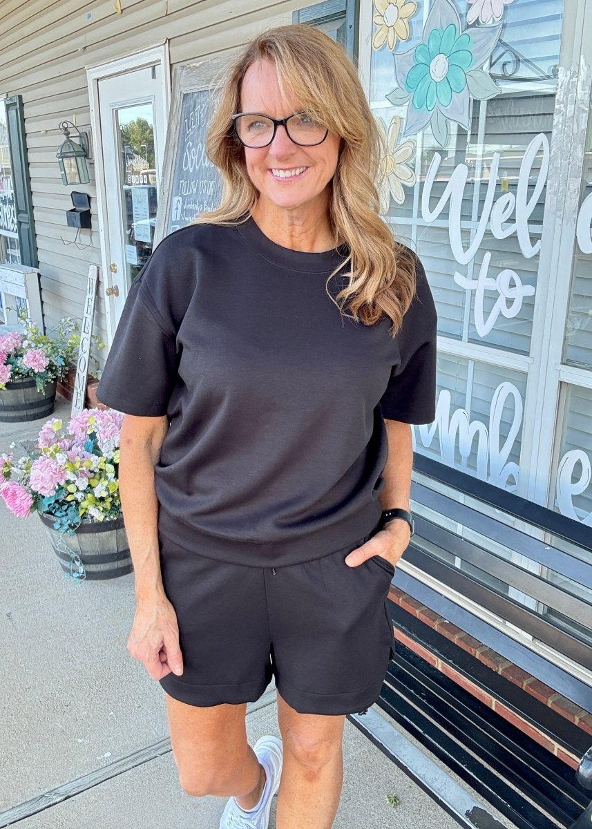 Scuba Shorts Set - Black - shorts set - Jimberly's Boutique - Olive Branch - Mississippi