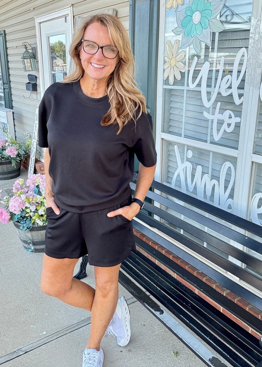 Scuba Shorts Set - Black - shorts set - Jimberly's Boutique - Olive Branch - Mississippi