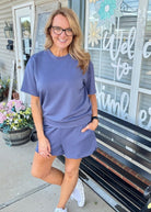 Scuba Shorts Set - Blue Indigo - shorts set - Jimberly's Boutique - Olive Branch - Mississippi