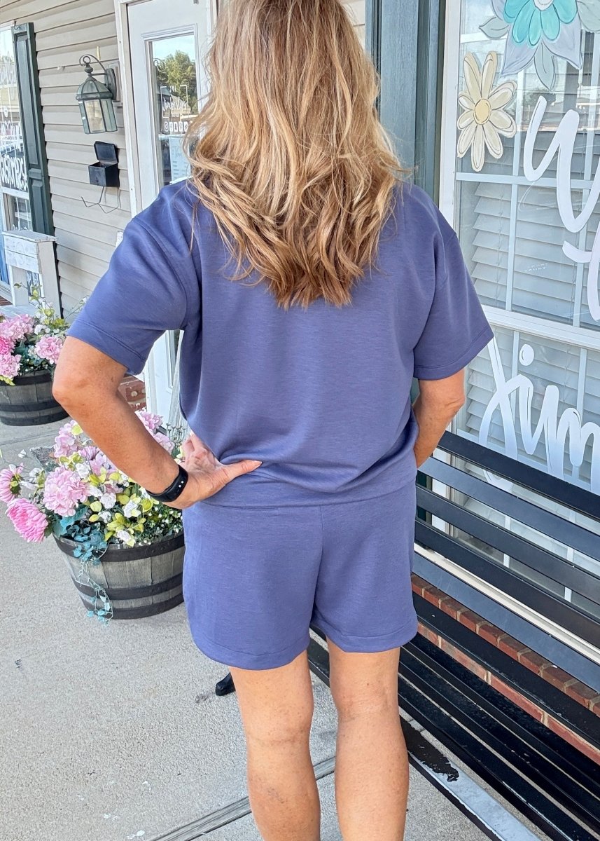 Scuba Shorts Set - Blue Indigo - shorts set - Jimberly's Boutique - Olive Branch - Mississippi