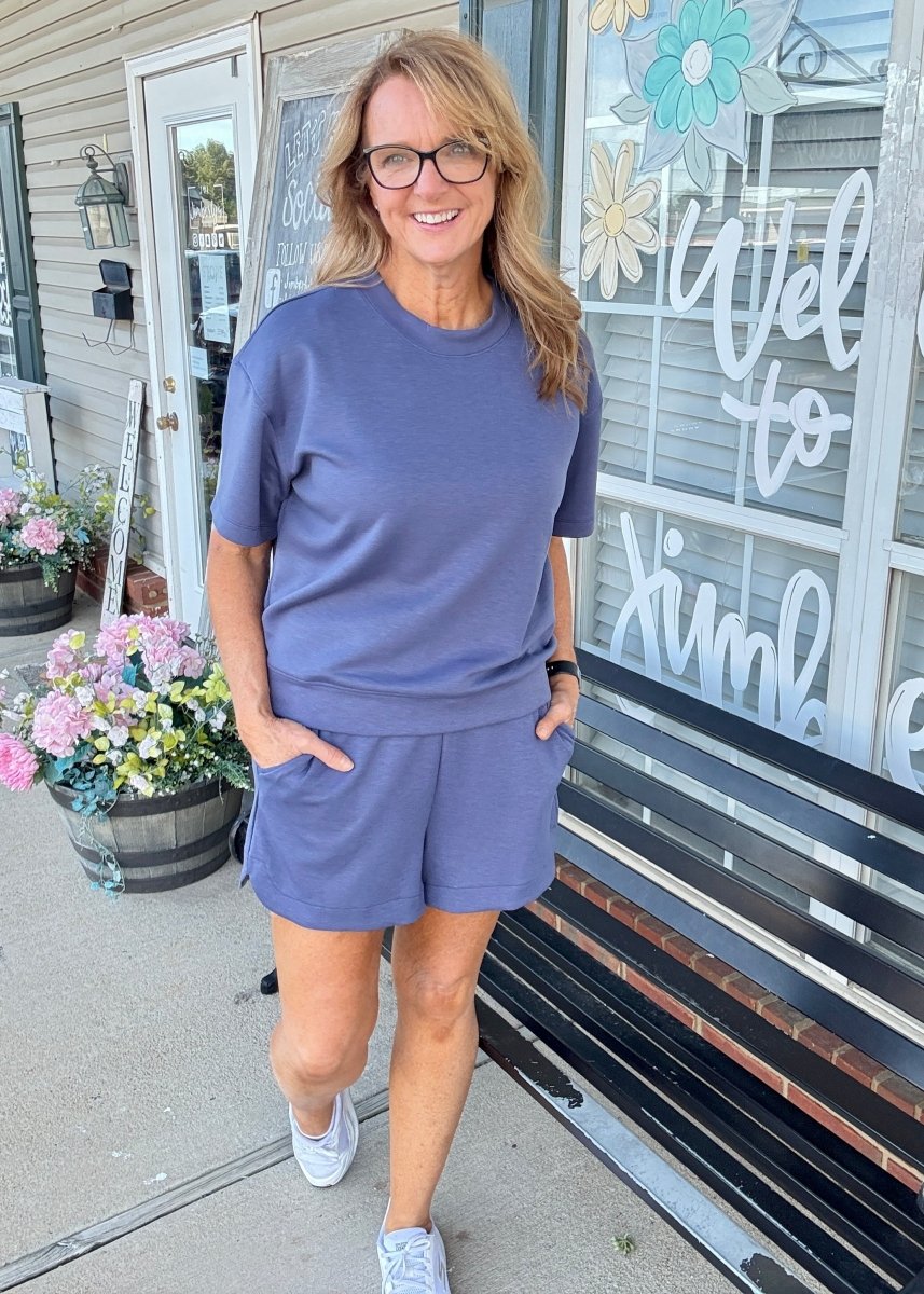 Scuba Shorts Set - Blue Indigo - shorts set - Jimberly's Boutique - Olive Branch - Mississippi