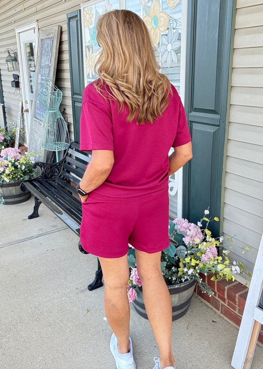Scuba Shorts Set - Cabernet - shorts set - Jimberly's Boutique - Olive Branch - Mississippi