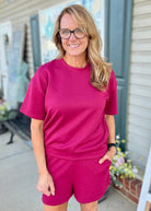 Scuba Shorts Set - Cabernet - shorts set - Jimberly's Boutique - Olive Branch - Mississippi