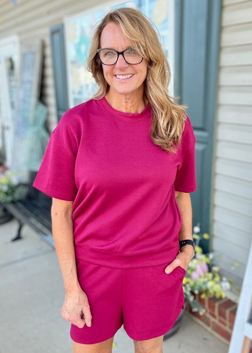 Scuba Shorts Set - Cabernet - shorts set - Jimberly's Boutique - Olive Branch - Mississippi