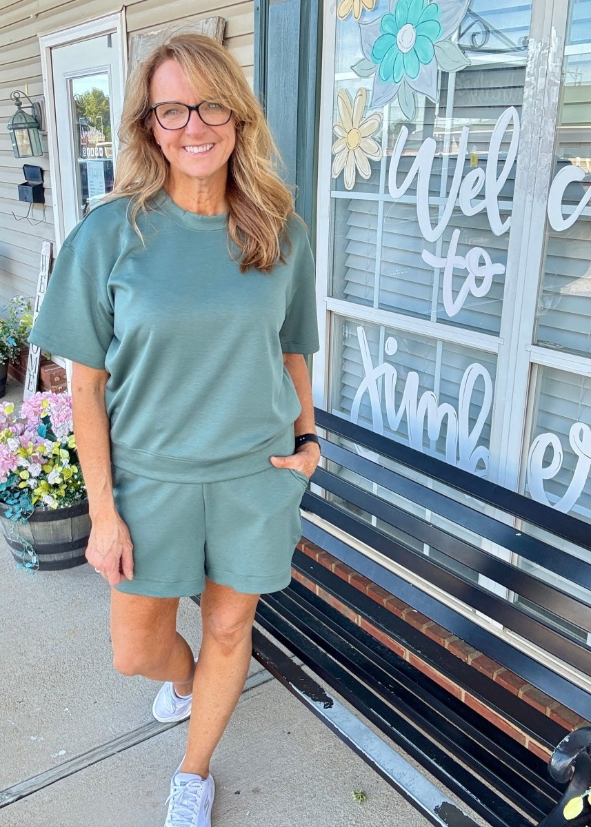 Scuba Shorts Set - Dk Forest - shorts set - Jimberly's Boutique - Olive Branch - Mississippi