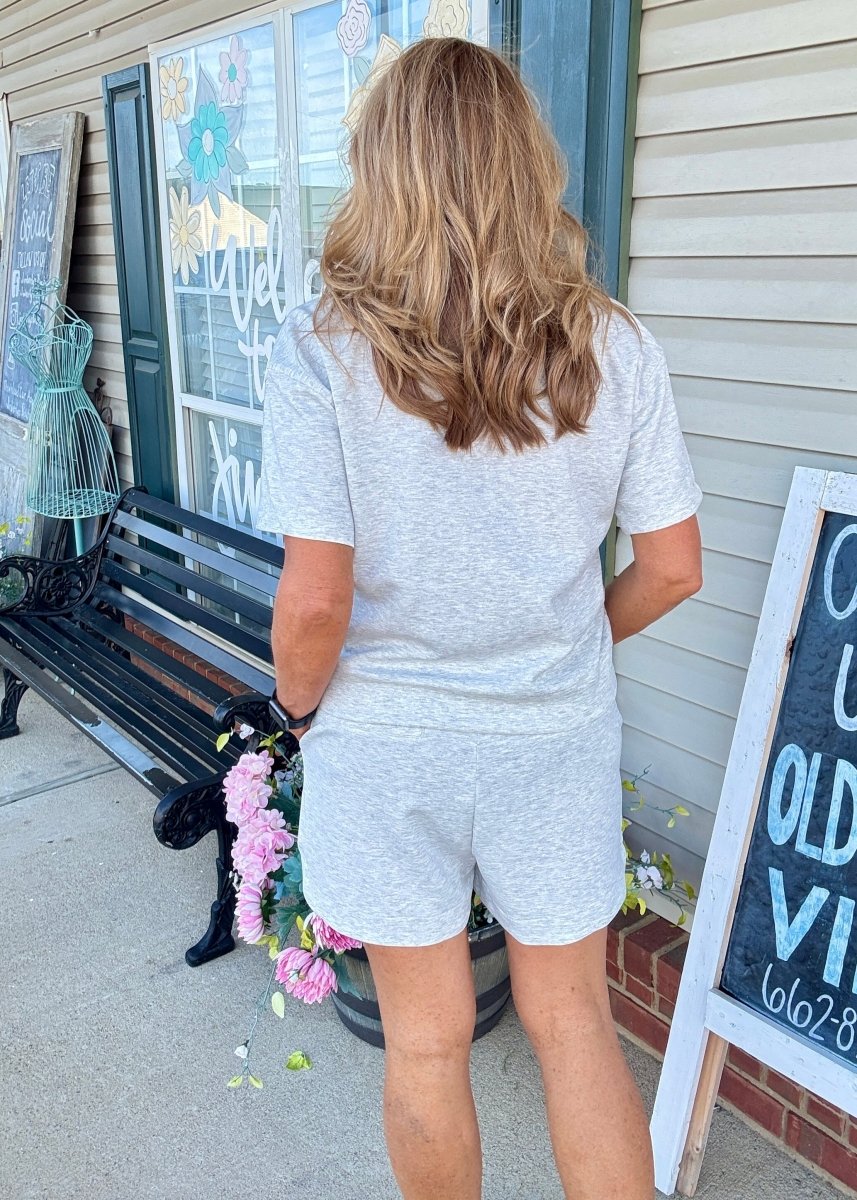 Scuba Shorts Set - Heather Grey - shorts set - Jimberly's Boutique - Olive Branch - Mississippi