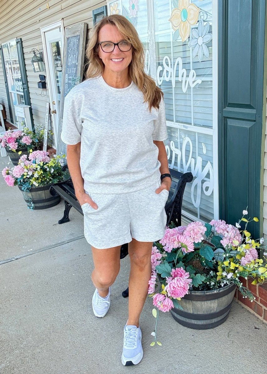 Scuba Shorts Set - Heather Grey - shorts set - Jimberly's Boutique - Olive Branch - Mississippi