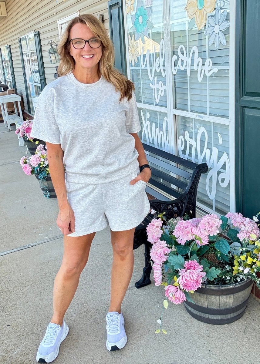 Scuba Shorts Set - Heather Grey - shorts set - Jimberly's Boutique - Olive Branch - Mississippi