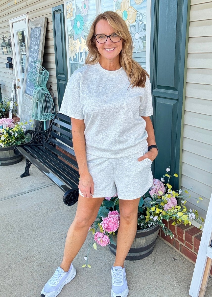 Scuba Shorts Set - Heather Grey - shorts set - Jimberly's Boutique - Olive Branch - Mississippi
