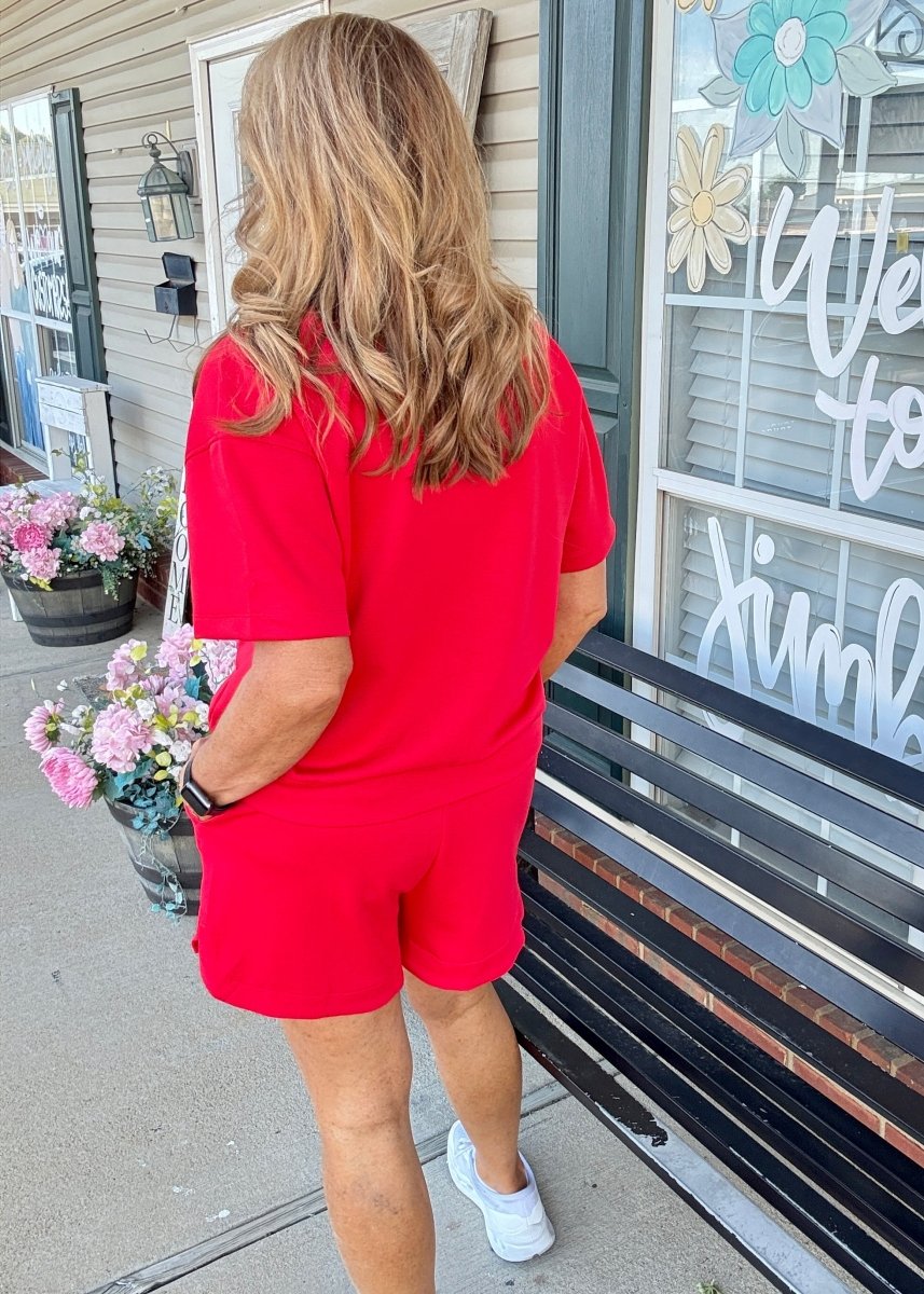 Scuba Shorts Set - Red - shorts set - Jimberly's Boutique - Olive Branch - Mississippi