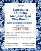 September Thursday Night Mahjong Open Play Bundle - September 2026 - Jimberly's Boutique-Olive Branch-Mississippi