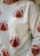 Sequin Bow Pumpkin Sweatshirt - Sweatshirt - Jimberly's Boutique - Olive Branch - Mississippi