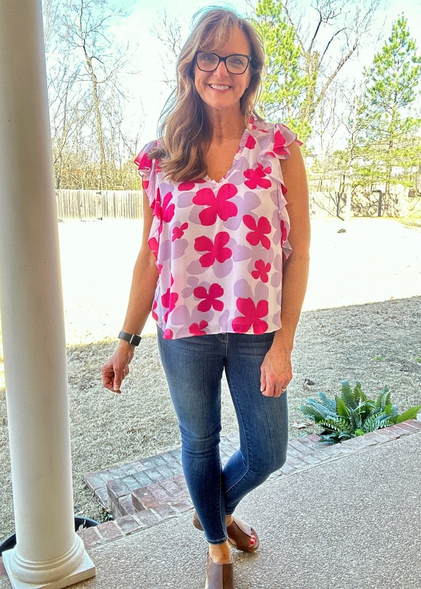 Shane Ruffled Sleeve Top - Lavender - Jimberly's Boutique - Olive Branch - Mississippi