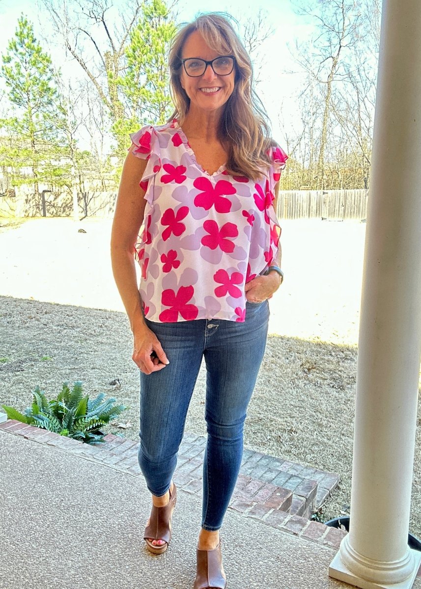 Shane Ruffled Sleeve Top - Lavender - Jimberly's Boutique - Olive Branch - Mississippi