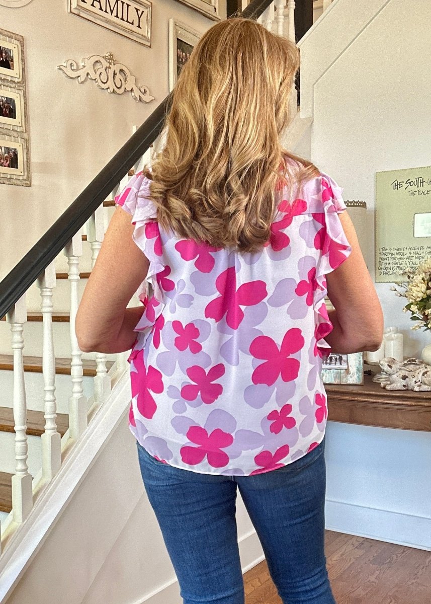 Shane Ruffled Sleeve Top - Lavender - Jimberly's Boutique - Olive Branch - Mississippi