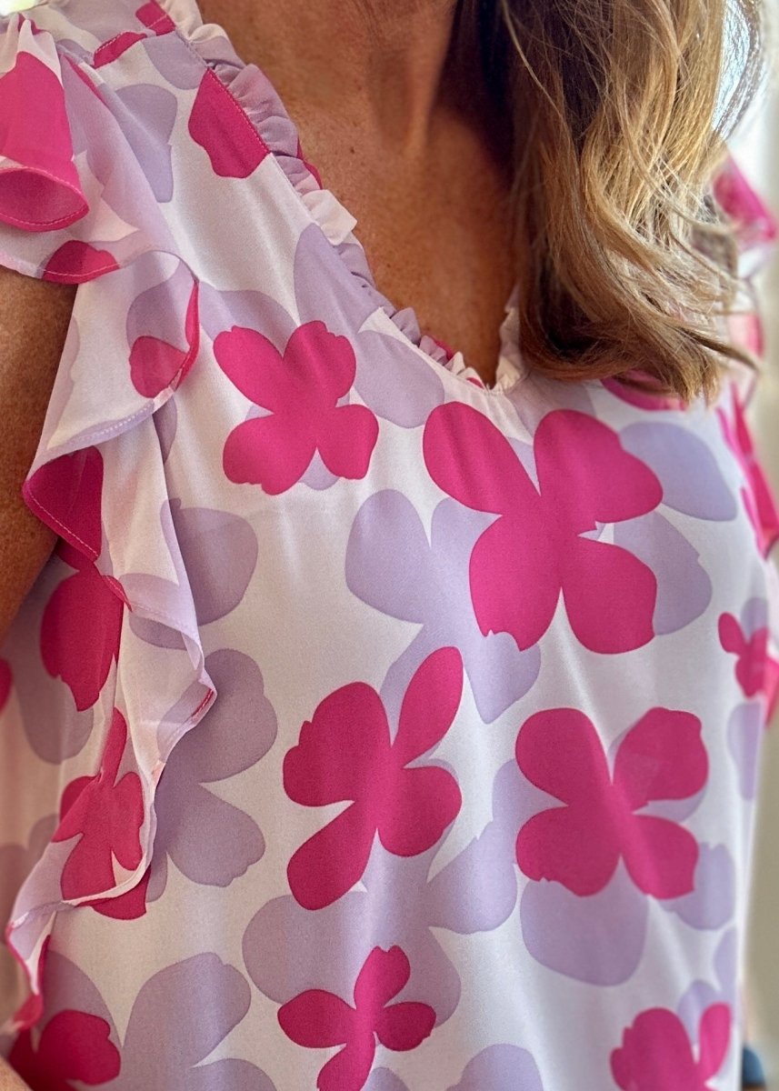 Shane Ruffled Sleeve Top - Lavender - Jimberly's Boutique - Olive Branch - Mississippi