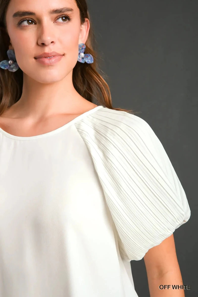 Shasta Off White Balloon Sleeve Top | Umgee - Umgee Top - Jimberly's Boutique - Olive Branch - Mississippi