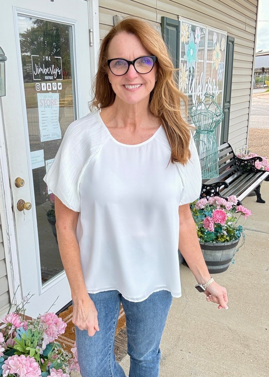 Shasta Off White Balloon Sleeve Top | Umgee - Umgee Top - Jimberly's Boutique - Olive Branch - Mississippi