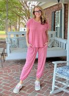 Sheila Melange Jogger Set - Red - jogger set - Jimberly's Boutique - Olive Branch - Mississippi