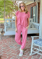 Sheila Melange Jogger Set - Red - jogger set - Jimberly's Boutique - Olive Branch - Mississippi