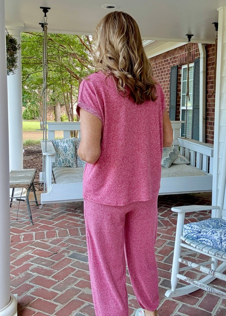 Sheila Melange Jogger Set - Red - jogger set - Jimberly's Boutique - Olive Branch - Mississippi
