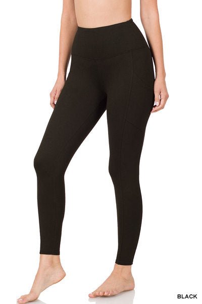Side Pocket Full Length Leggings - Black - leggings - Jimberly's Boutique - Olive Branch - Mississippi