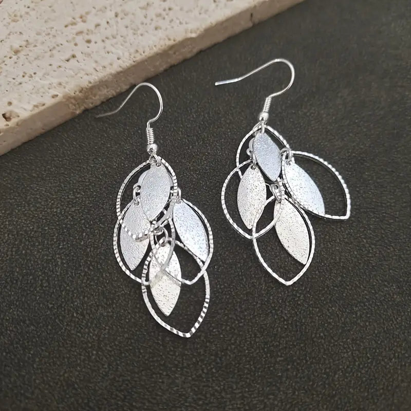 Silver Leaf Shape Earrings - Earrings - Jimberly's Boutique - Olive Branch - Mississippi