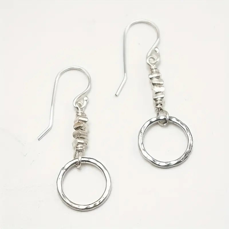 Silver Stack Pendant Earrings - Earrings - Jimberly's Boutique - Olive Branch - Mississippi