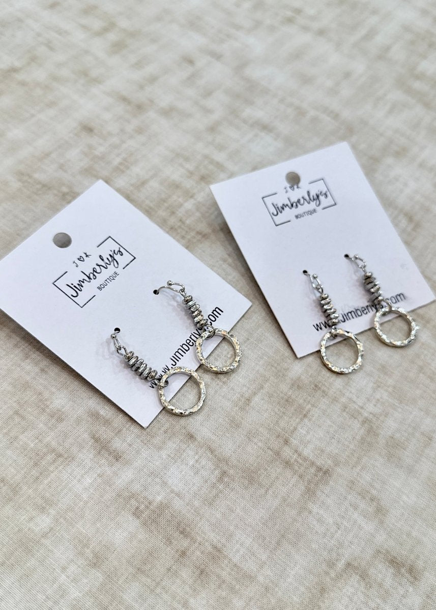 Silver Stack Pendant Earrings - Earrings - Jimberly's Boutique - Olive Branch - Mississippi