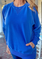 Simple Sutton Sweatshirt - Bright Blue (S - 3X) - Sweatshirt - Jimberly's Boutique - Olive Branch - Mississippi