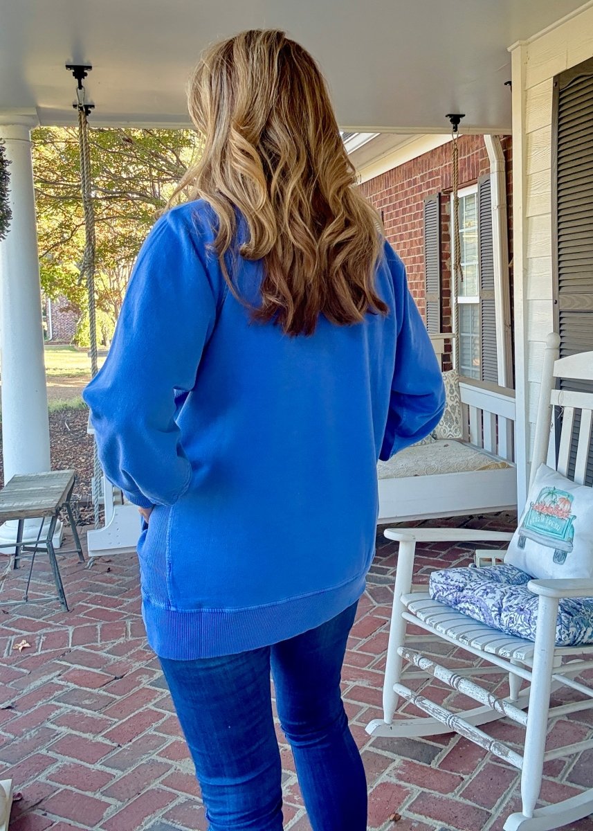 Simple Sutton Sweatshirt - Bright Blue (S - 3X) - Sweatshirt - Jimberly's Boutique - Olive Branch - Mississippi