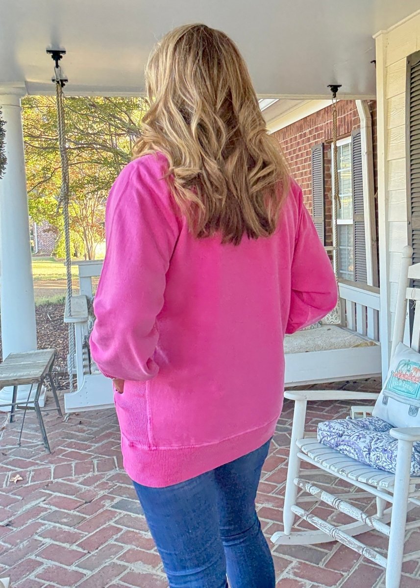 Simple Sutton Sweatshirt - Hot Pink (S - 3X) - Sweatshirt - Jimberly's Boutique - Olive Branch - Mississippi