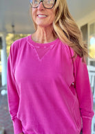 Simple Sutton Sweatshirt - Hot Pink (S - 3X) - Sweatshirt - Jimberly's Boutique - Olive Branch - Mississippi