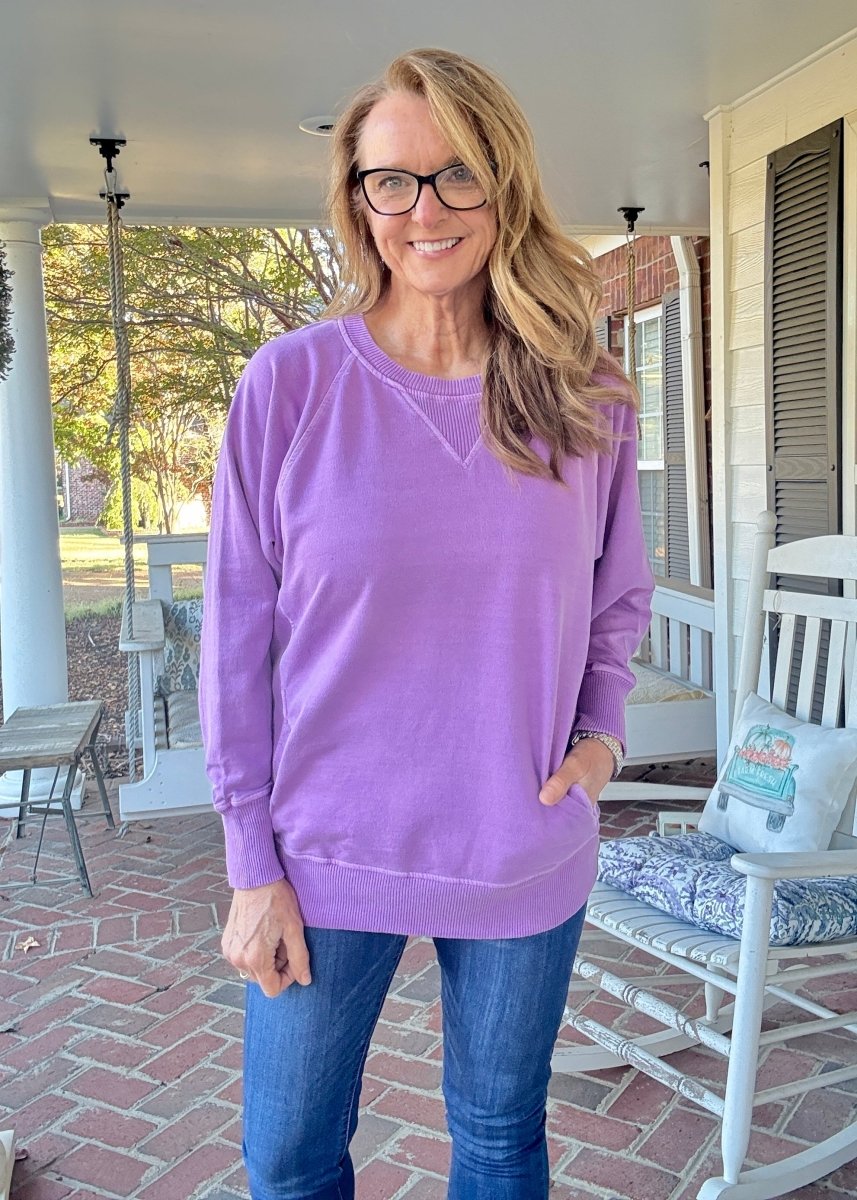 Simple Sutton Sweatshirt - Lt Plum (S - 3X) - Sweatshirt - Jimberly's Boutique - Olive Branch - Mississippi