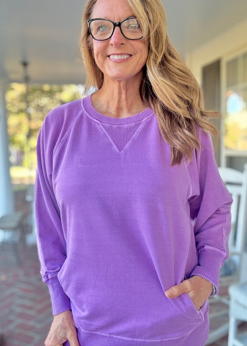 Simple Sutton Sweatshirt - Lt Plum (S - 3X) - Sweatshirt - Jimberly's Boutique - Olive Branch - Mississippi
