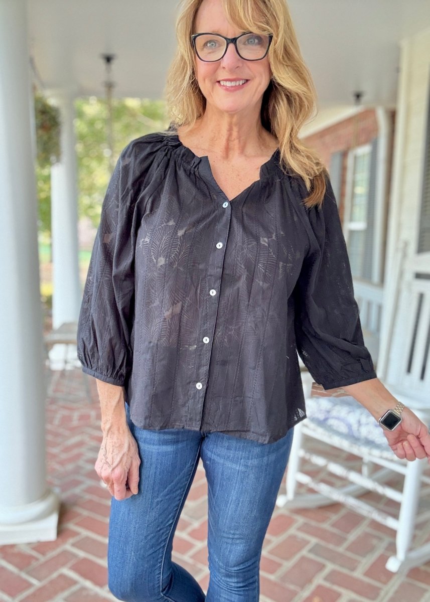 Simply Sarah Top - Black - Umgee Top - Jimberly's Boutique - Olive Branch - Mississippi