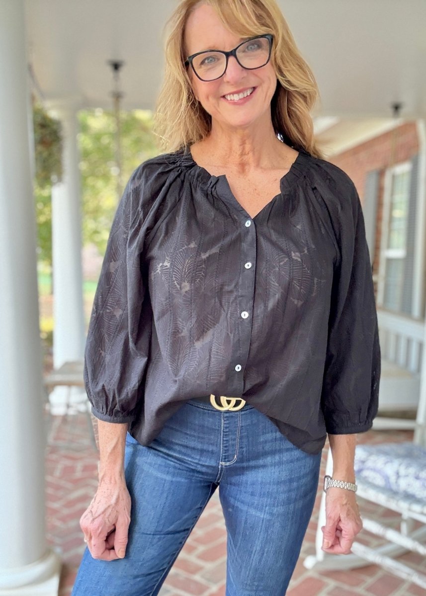 Simply Sarah Top - Black - Umgee Top - Jimberly's Boutique - Olive Branch - Mississippi