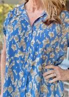 Slate Blue Animal Print Top | Umgee - Umgee Top - Jimberly's Boutique - Olive Branch - Mississippi