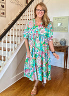 Slightly Distracted Midi Dress - Emerald Mix | Umgee Paisley Print - Umgee Dress - Jimberly's Boutique - Olive Branch - Mississippi