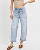 Slouchy Barrel Jeans w Patch Pockets | Risen - Barrel Jeans/Pants -Jimberly's Boutique-Olive Branch-Mississippi