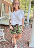 Slouchy Camo Print Patch Pocket Shorts | Risen - Risen shorts - Jimberly's Boutique - Olive Branch - Mississippi