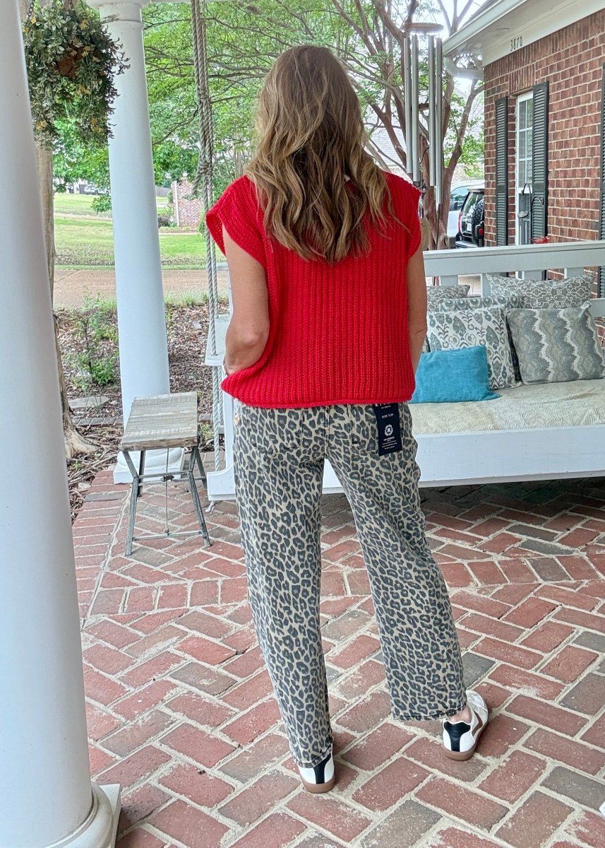 Slouchy Leopard Barrel Pants - Coffee | Risen - risen jeans - Jimberly's Boutique - Olive Branch - Mississippi