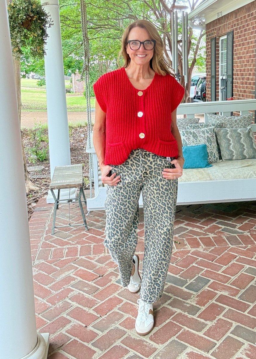 Slouchy Leopard Barrel Pants - Coffee | Risen - risen jeans - Jimberly's Boutique - Olive Branch - Mississippi