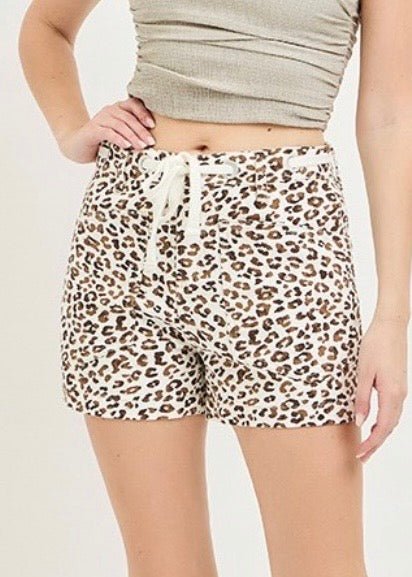 Slouchy Leopard Print Patch Pocket Shorts | Risen - Risen shorts - Jimberly's Boutique - Olive Branch - Mississippi