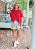 Slouchy Leopard Print Patch Pocket Shorts | Risen - Risen shorts - Jimberly's Boutique - Olive Branch - Mississippi