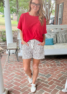 Slouchy Leopard Print Patch Pocket Shorts | Risen - Risen shorts - Jimberly's Boutique - Olive Branch - Mississippi