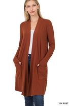 Slouchy Pocket Open Cardigan - Zenana Cardigan - Jimberly's Boutique - Olive Branch - Mississippi
